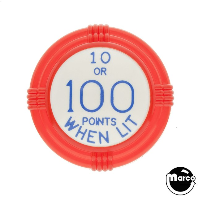 Pop bumper cap deco dome red '10 or 100 Points When Lit' blue