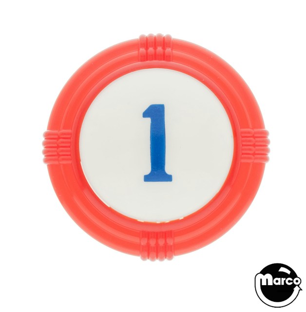 Pop bumper cap deco dome red '1' blue