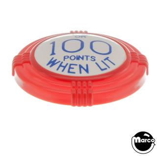 Pop bumper cap deco dome red '10 or 100 Points When Lit' blue