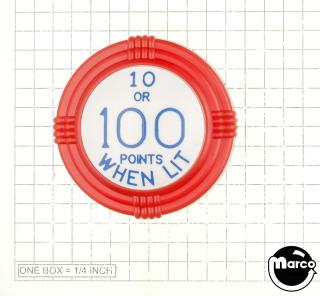 Pop bumper cap deco dome red '10 or 100 Points When Lit' blue