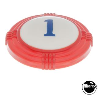 Pop bumper cap deco dome red '1' blue