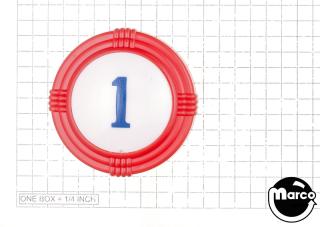 Pop bumper cap deco dome red '1' blue