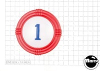 Pop bumper cap deco dome red '1' blue