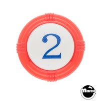 Pop bumper cap deco dome red '2' blue