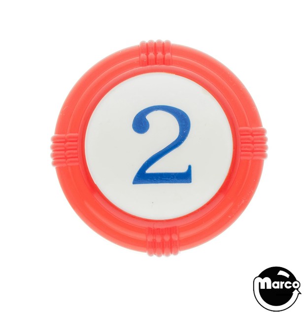 Pop bumper cap deco dome red '2' blue