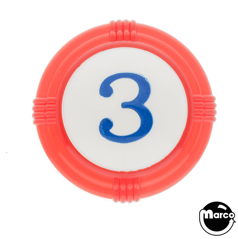 Pop bumper cap deco dome red '3' blue