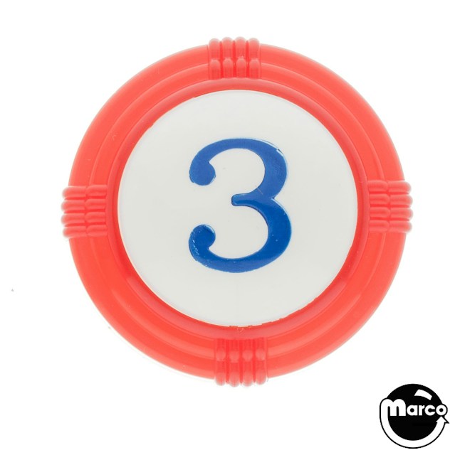 Pop bumper cap deco dome red '3' blue