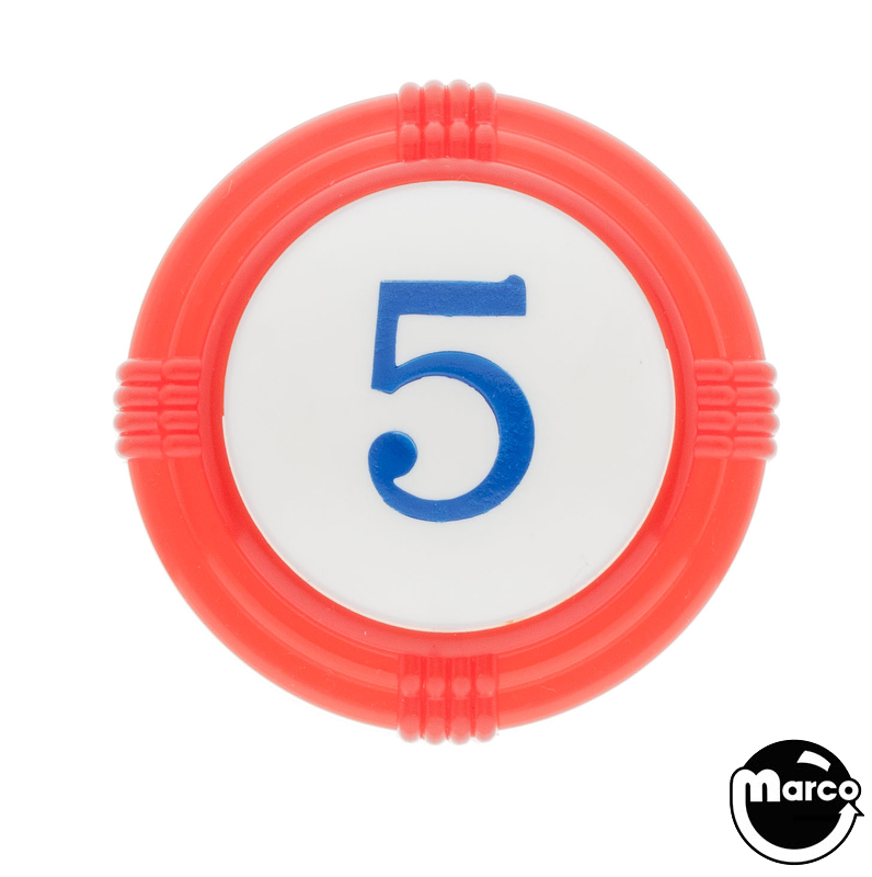 Pop bumper cap deco dome red '5' blue