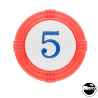 Pop bumper cap deco dome red '5' blue