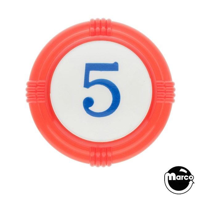 Pop bumper cap deco dome red '5' blue