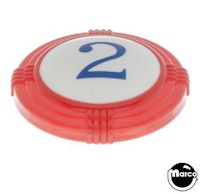 Pop bumper cap deco dome red '2' blue