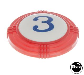 Pop bumper cap deco dome red '3' blue