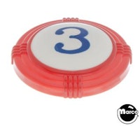 Pop bumper cap deco dome red '3' blue