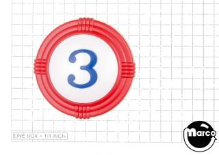 Pop bumper cap deco dome red '3' blue