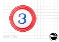 Pop bumper cap deco dome red '3' blue