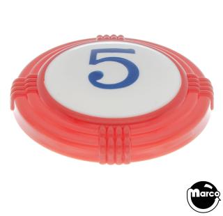 Pop bumper cap deco dome red '5' blue