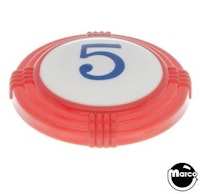 Pop bumper cap deco dome red '5' blue