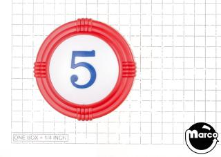 Pop bumper cap deco dome red '5' blue