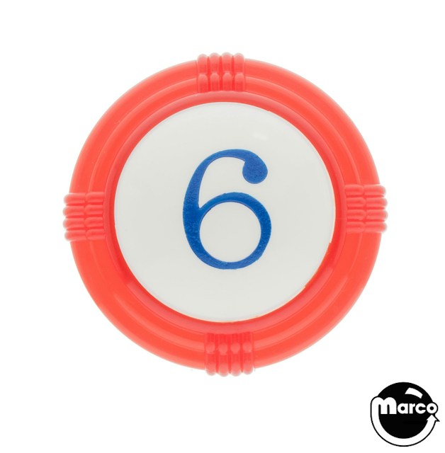 Pop bumper cap deco dome red '6' blue