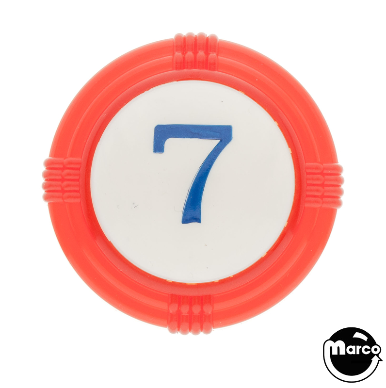 Pop bumper cap deco dome red '7' blue