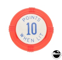 Pop bumper cap deco dome red 'Points 10 When Lit' blue