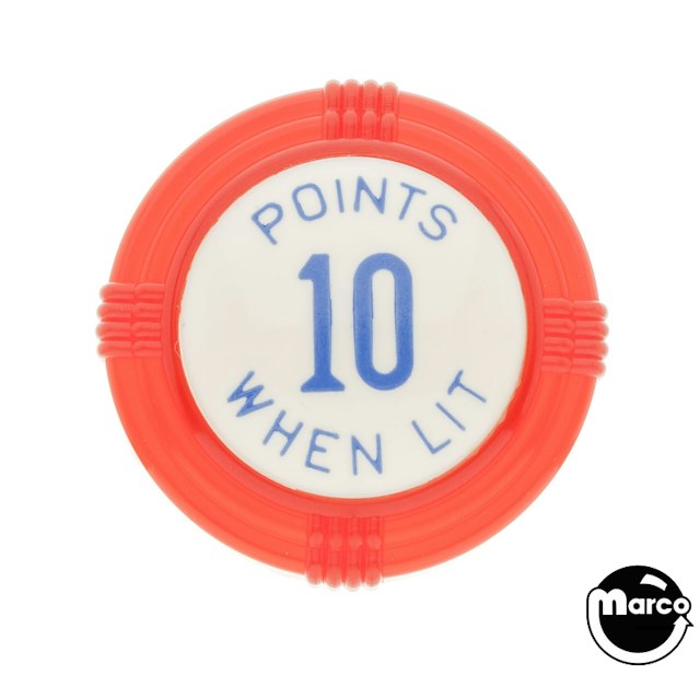 Pop bumper cap deco dome red 'Points 10 When Lit' blue