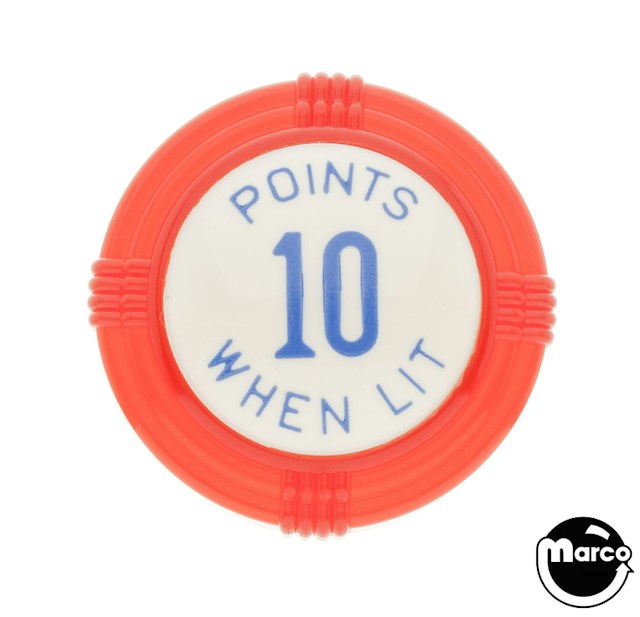 Pop bumper cap deco dome red 'Points 10 When Lit' blue