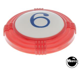 Pop bumper cap deco dome red '6' blue