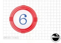 Pop bumper cap deco dome red '6' blue