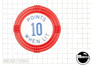 Pop bumper cap deco dome red 'Points 10 When Lit' blue