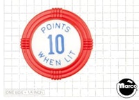 Pop bumper cap deco dome red 'Points 10 When Lit' blue
