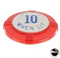 Pop bumper cap deco dome red 'Points 10 When Lit' blue