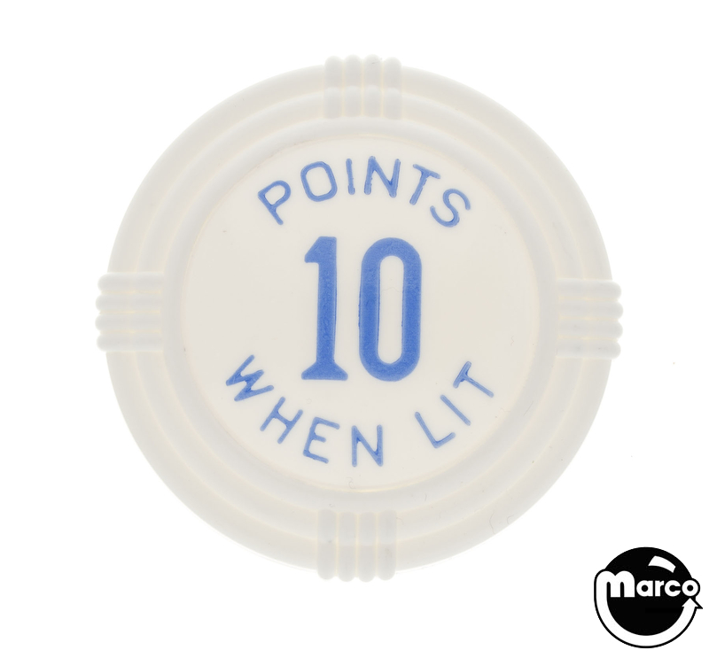 Pop bumper cap deco dome white 'Points 10 When Lit' blue