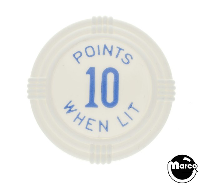 Pop bumper cap deco dome white 'Points 10 When Lit' blue
