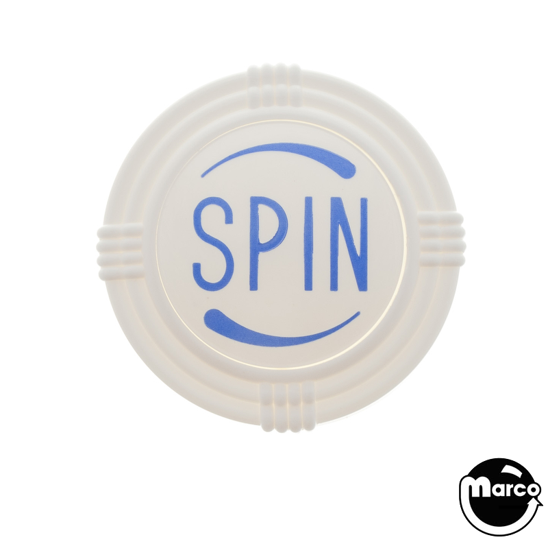 Pop bumper cap deco dome white 'SPIN' blue