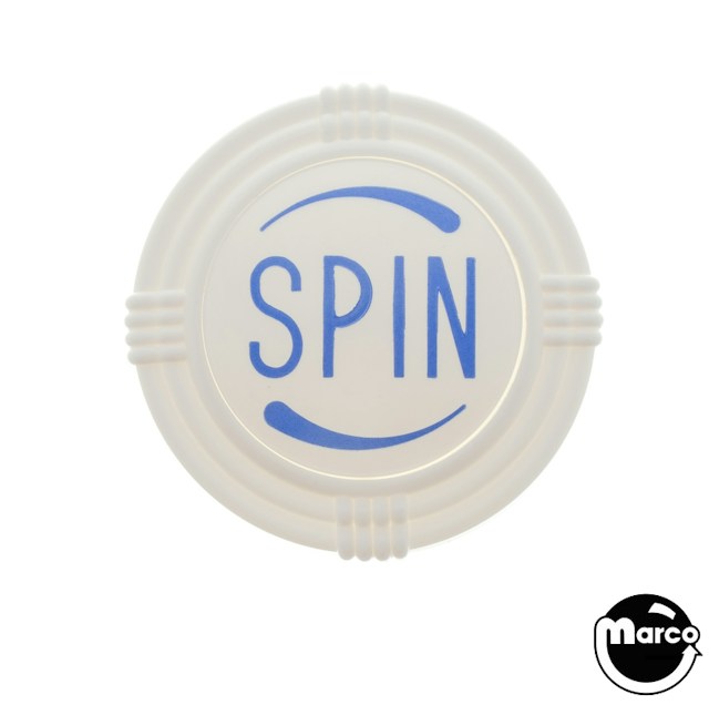 Pop bumper cap deco dome white 'SPIN' blue