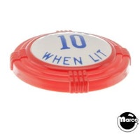 Pop bumper cap deco dome red 'Scores 10 When Lit' blue