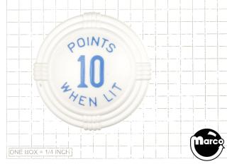 Pop bumper cap deco dome white 'Points 10 When Lit' blue