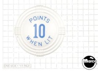 Pop bumper cap deco dome white 'Points 10 When Lit' blue