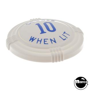 Pop bumper cap deco dome white 'Scores 10 When Lit' blue