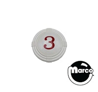 Pop bumper cap deco dome white '3' red