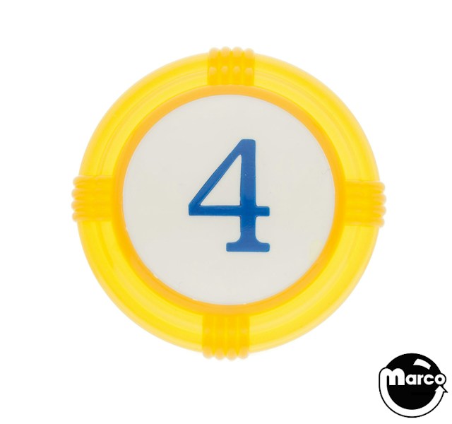 Pop bumper cap deco dome yellow '4' blue