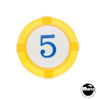 Pop bumper cap deco dome yellow '5' blue