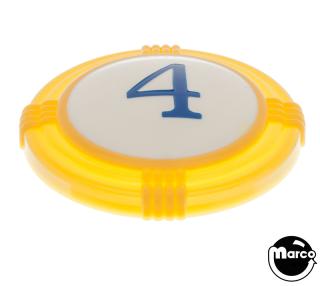 Pop bumper cap deco dome yellow '4' blue