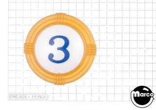 Pop bumper cap deco dome yellow '3' blue