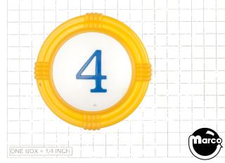 Pop bumper cap deco dome yellow '4' blue