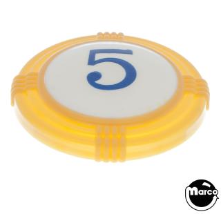 Pop bumper cap deco dome yellow '5' blue