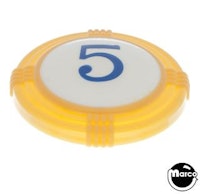 Pop bumper cap deco dome yellow '5' blue