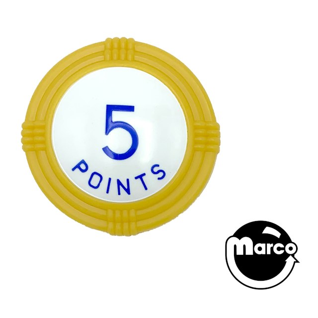 Pop bumper cap deco dome yellow '5 Points' blue