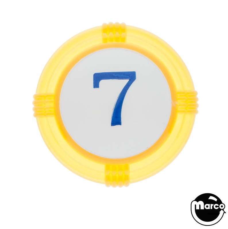 Pop bumper cap deco dome yellow '7' blue